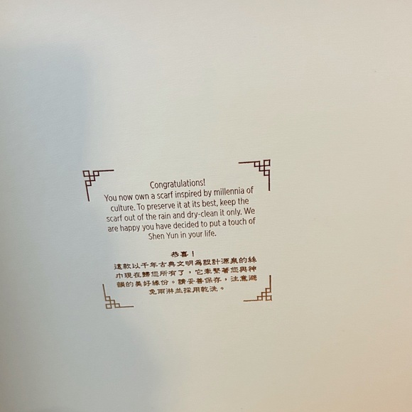 Collectible Shen Yen 💴 Blue and White Silk Scarf - Picture 3 of 6